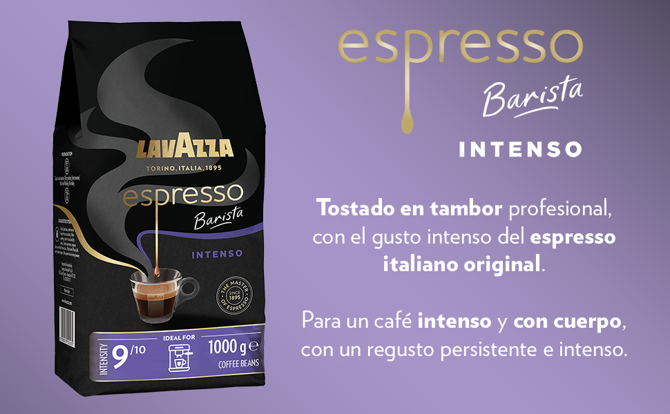 Кава в зернах Lavazza Espresso Barista Intenso, інтенсивність 9/10, середній обсмал, 1 кг (набір 2 упаковки)