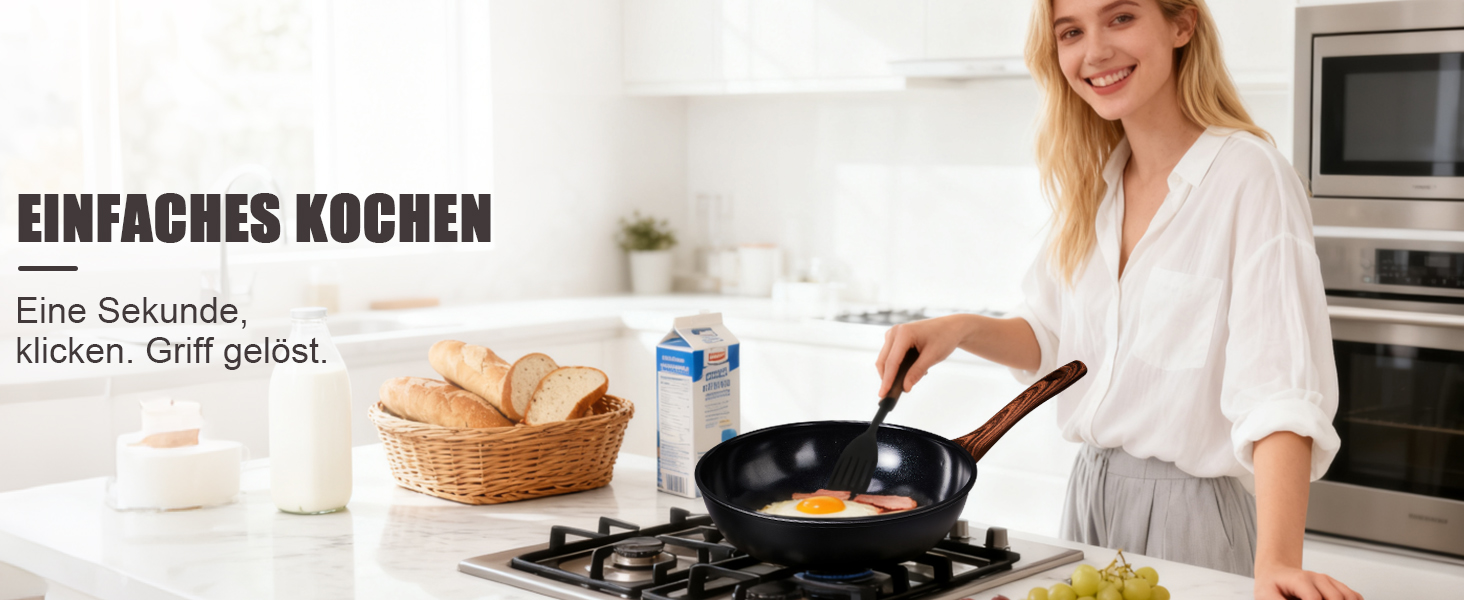 Набір посуду LEADZM Keramik 20 предметів для індукційних плит: каструлі, сковороди з кришками (Чорний+Натуральний)