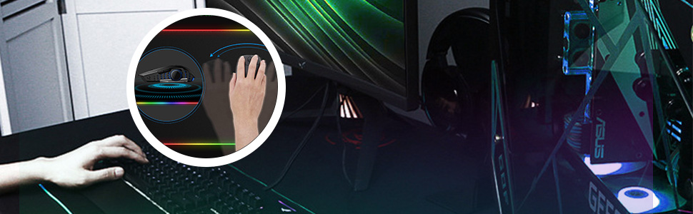 MU Gaming Mousepad RGB, XXL, 800x300mm: килимок для миші геймерський, RGB підсвічування, чорний