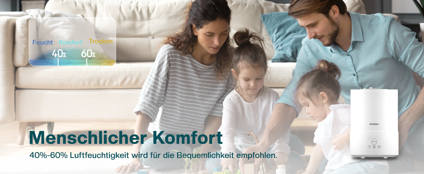 Зволожувач повітря Airelax 2.5L з аромадифузором, тихий, з автовимкненням, для дитячої кімнати, рослин, 360°