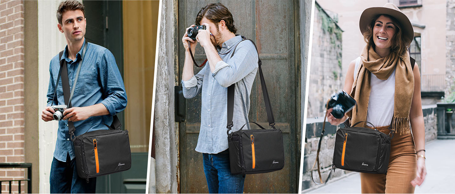 Сумка для камери S-ZONE: водонепроникна фотосумка для DSLR/SLR з кріпленням для штатива та аксесуарами (сіра)