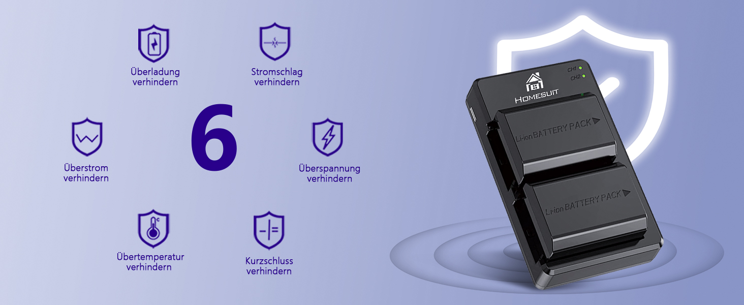 Акумулятор NP-FZ100 Homesuit 2280mAh + Двопортове зарядне пристрій LED для Sony ZV-E1, FX3, FX30, A7RIII, A7RV, A7RIV, A7SIII, A7III, A7IV, A7C, A7CII, A6600, A6700, Alpha A1, A9, A9II, A9III, 9R, A9R, 9S (2 шт.)