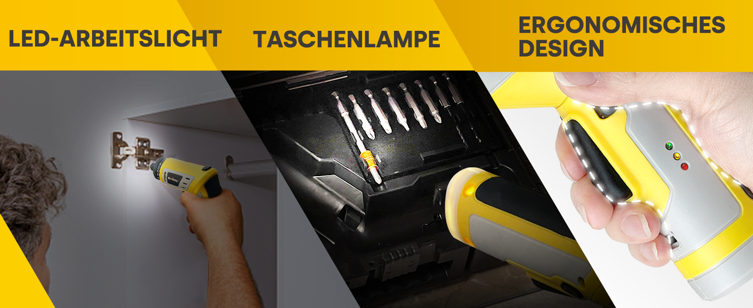 Mini акумуляторний шуруповерт Enventor 6 Nm, 4V, 2000 mAh, LED, USB, 25-ти шт. біт, з LED-підсвічуванням, 3 режими крутного моменту, з біт-подовжувачем, гнучкий вал (модель 95202)