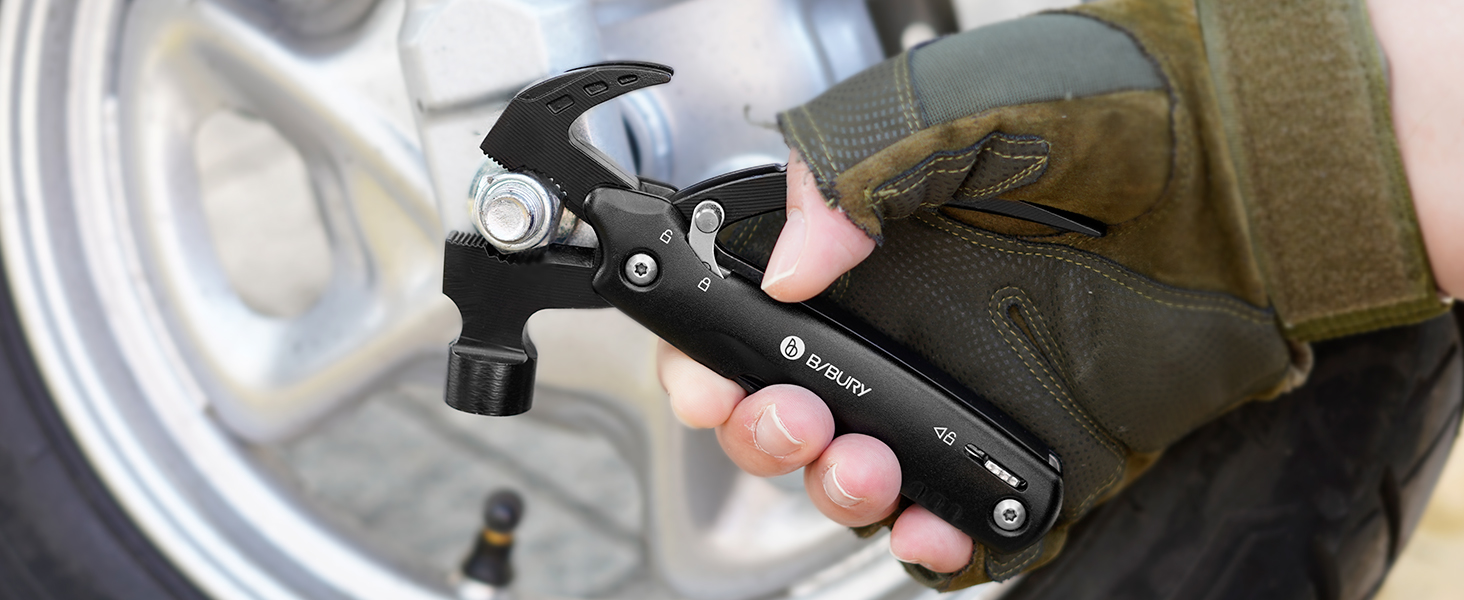 Мультитул BIBURY 12-в-1: молоток, інструменти для чоловіків, подарунок для тата, кемпінг, туризм, виживання