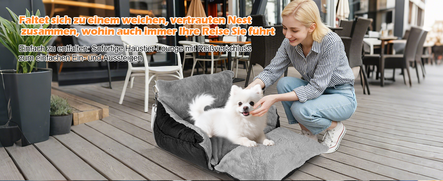 Автомобільний лежак для собак 3-в-1 - переноска, лежак, автокрісло для маленьких собак, чорний