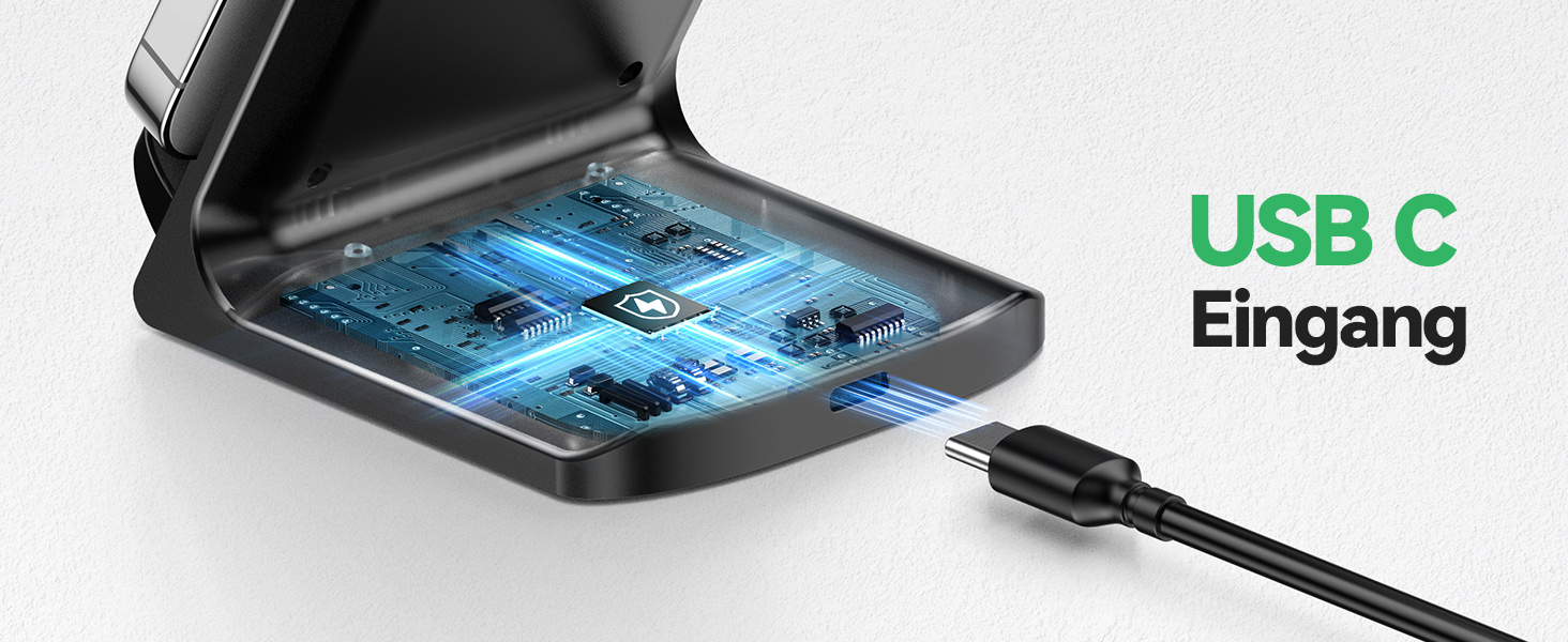 Бездротовий зарядний пристрій TECKNET, складаний, швидка зарядка для iPhone 17/16/15/14/13/12/11/Pro Max, Apple Watch Ultra/11-3/SE, AirPods Pro 3-2/4-2, чорний