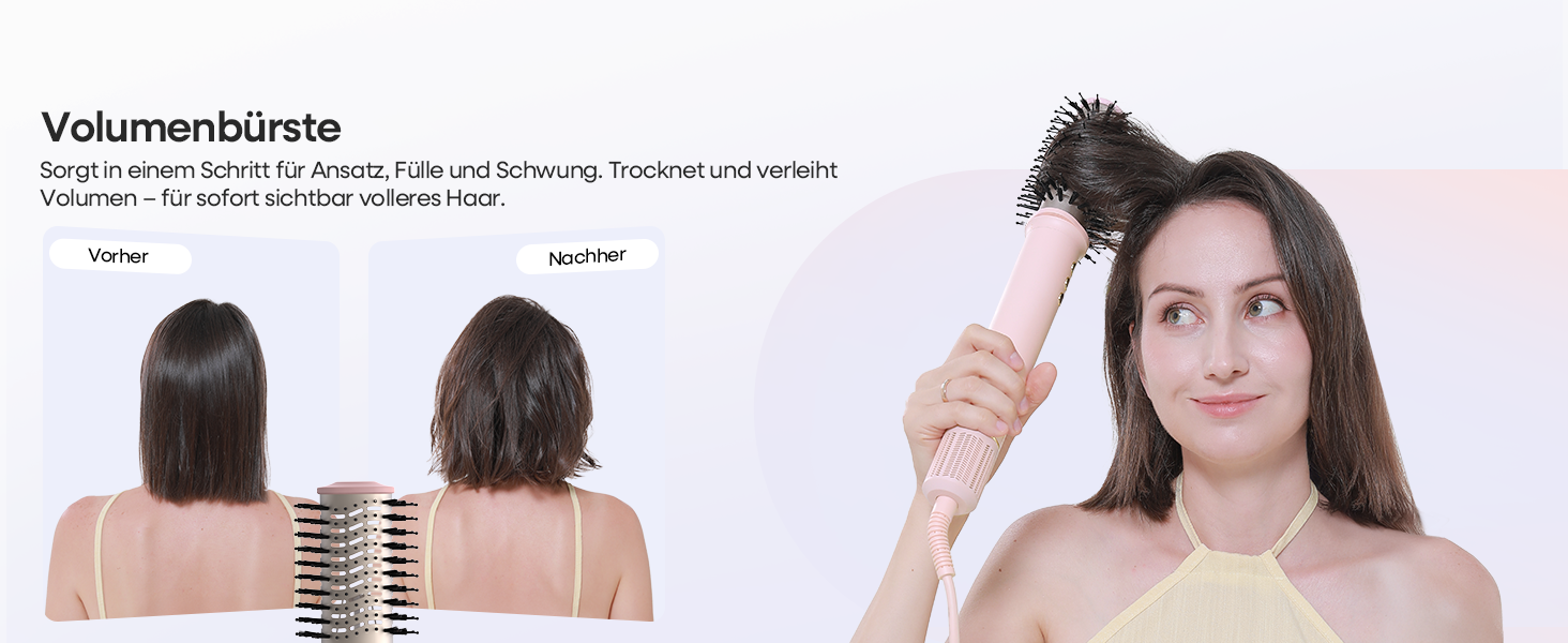 Аirstyler 7-в-1: Фен, плойка, брашинг, термощітка, автоматична завивка, іонізація, захист від пошкоджень, рожевий