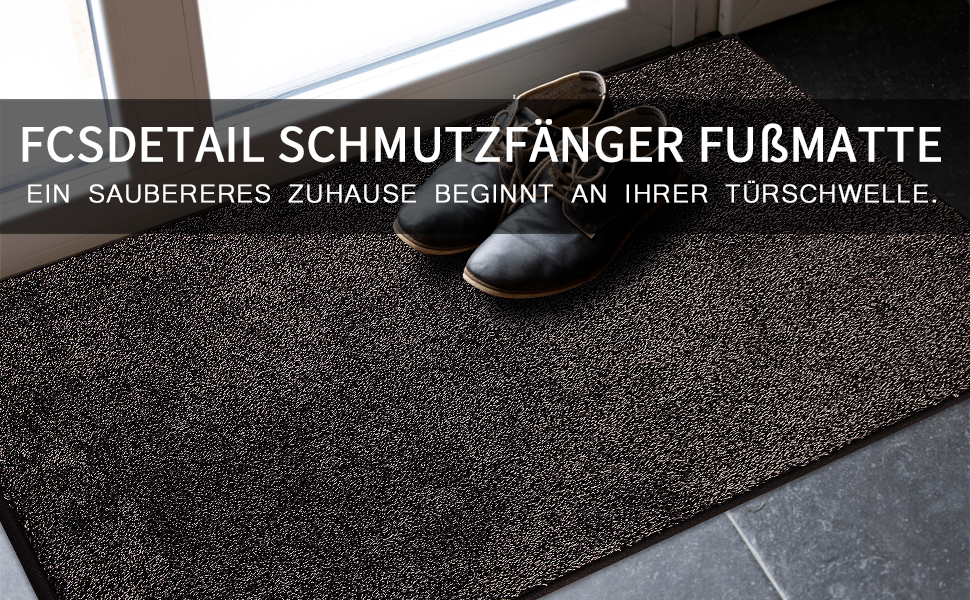 Килимок для дому 50 x 80 см, антиковзаючий, для собак, вхідні двері, коридор, поглинає воду, Holzkohle