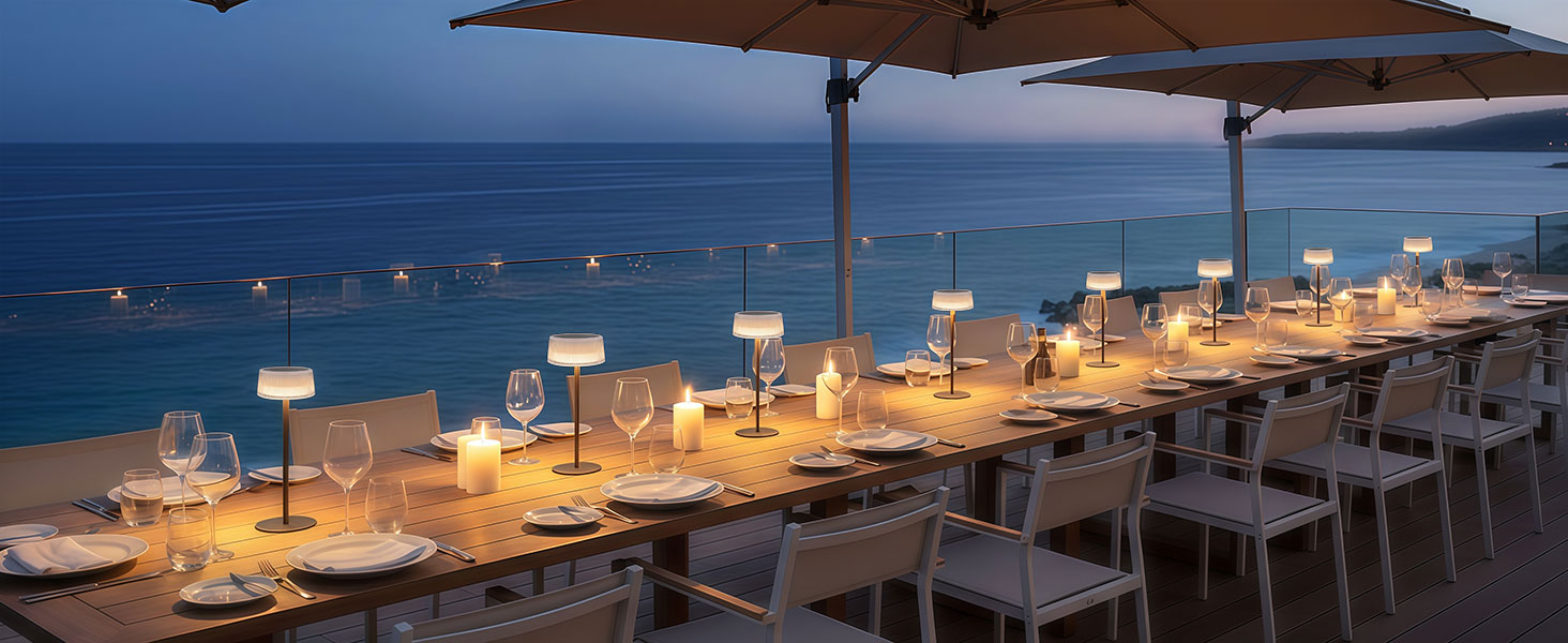 Світлодіодний акумуляторний настільний світильник Lacasa Solar 2 шт, димується, водонепроникний IP67, для дому, саду, спальні