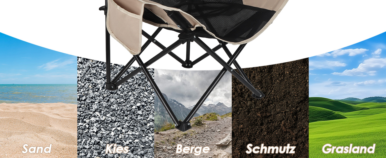 Складний туристичний стілець Outwell для риболовлі та відпочинку, 150 кг, з кишенею, хакі