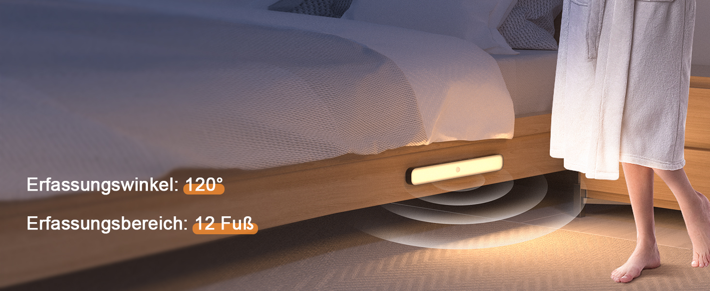LED-підсвітка для шафи Ferswe з датчиком руху, індикатором заряду, USB-акумуляторна, тепле світло 3000K, 2 шт. Підсвітка для кухні, гардеробу, меблів