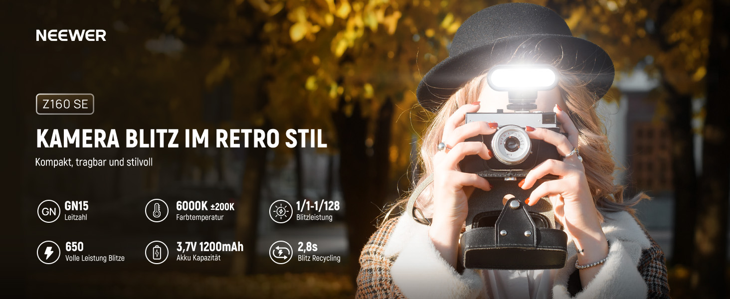 Спалах для камери NEEWER Z160 SE - сумісний зі Canon, Nikon, Panasonic, Olympus, Pentax та іншими DSLR та цифровими камерами