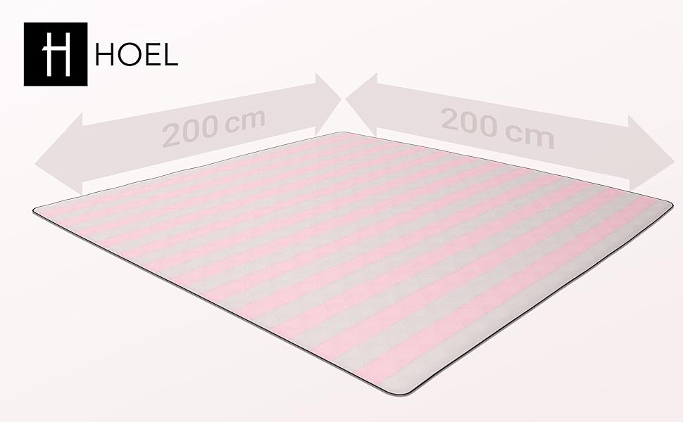 Пікнік-ковдра HOEL 200x200 см, водонепроникна, ізоляційна, для пляжу та кемпінгу, утеплена, XXL