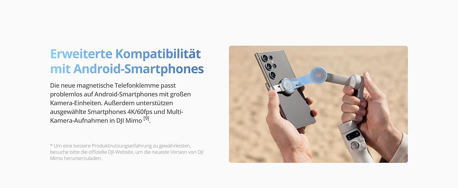 DJI Osmo Mobile 7 - Стабілізатор для смартфона з інтегрованим штативом, 3-осьовий, ActiveTrack 7.0, ShotGuides, 10 годин роботи