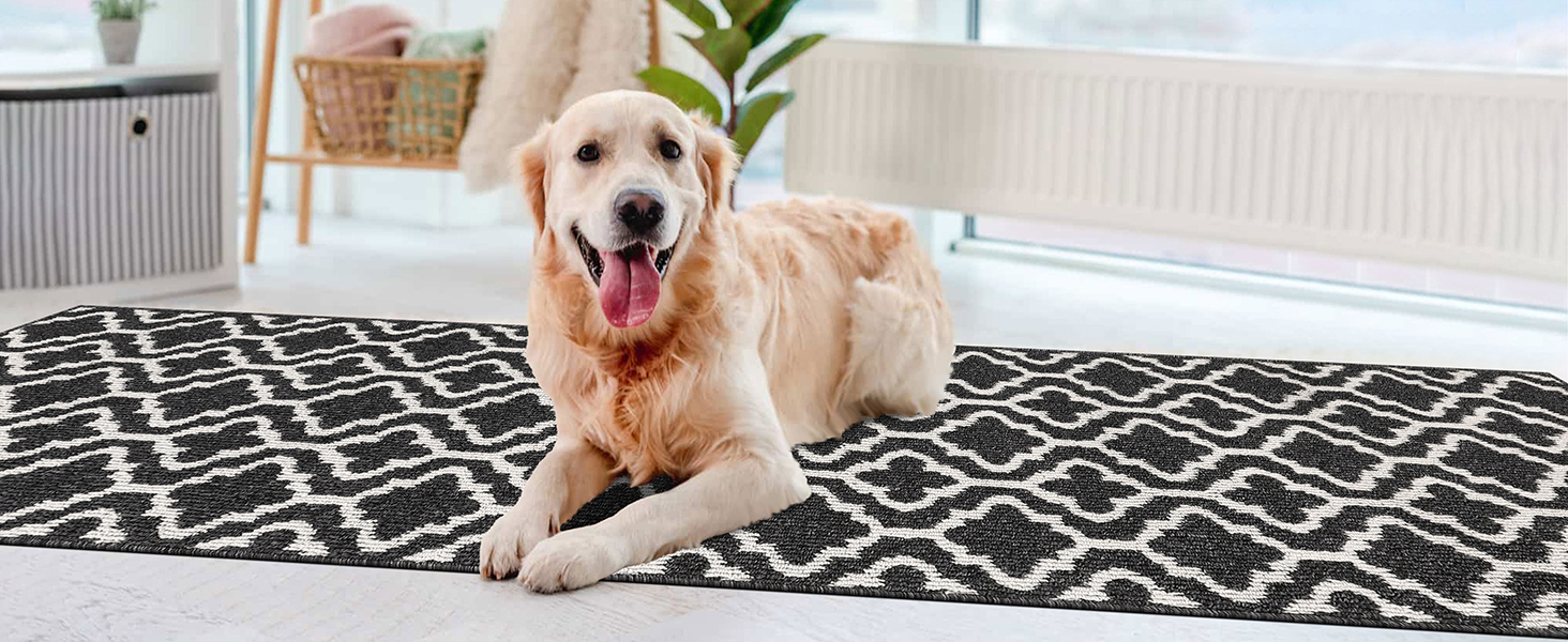 Придверний килимок SHACOS протибрудовий, протиковзкий, 60x240 см, чорний — для входу, коридору, тераси та саду, можна прати