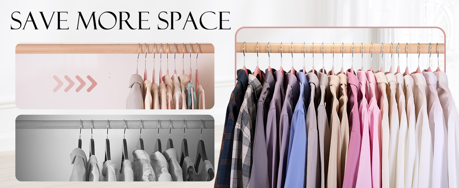 Вешалки для одягу HOUSE DAY, 20 шт. - вешалки з оксамиту, для костюмів, штанів, широкі, обертаються на 360°, рожеві