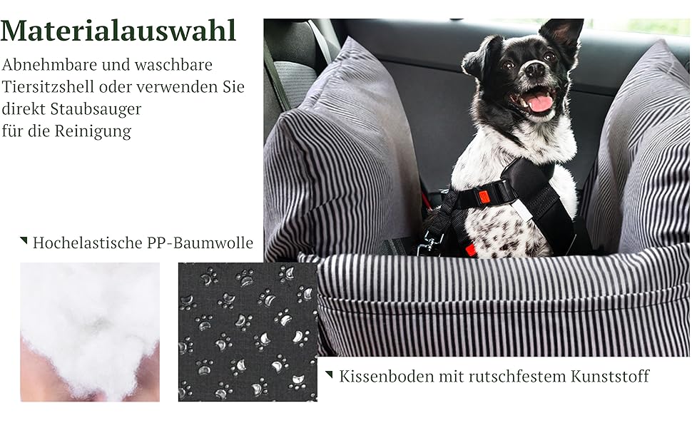Підвищувач для автокрісла Johnear для собак до 30 кг, 2 в 1: ліжко та переноска, з кишенями та страхувальним ременем, 76x52x20 см