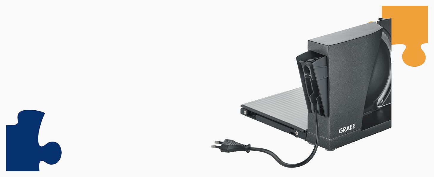 Електричний слайсер GRAEF MYtiny MT1006 | Слайсер для ковбаси, овочів та хліба | Складаний слайсер | Колір: Сріблястий