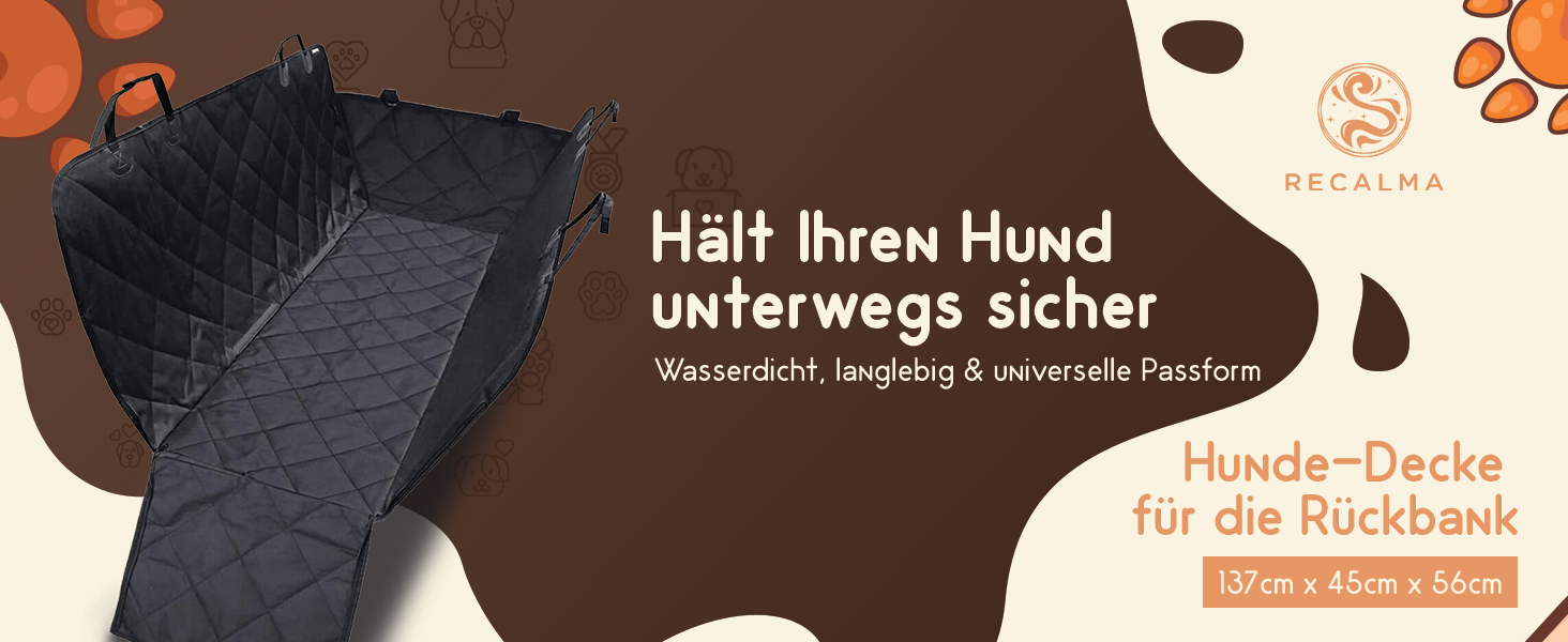 Накидка для собак у машину – водовідштовхувальна, неслизька та стійка до подряпин – захист заднього сидіння автомобіля для собак з боковими панелями, універсальна для легкових автомобілів, позашляховиків та вантажівок, ідеальна як захист заднього сидіння та багажника