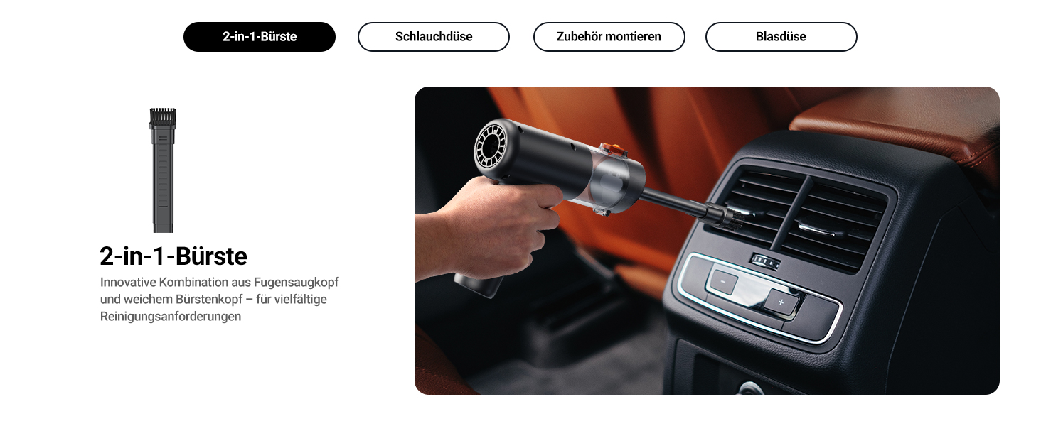 Акумуляторний пилосос SEALIGHT Handstaubsauger 32000 Pa безщітковий, міні-пилосос 4-в-1 з контейнером для пилу та чохлом для зберігання