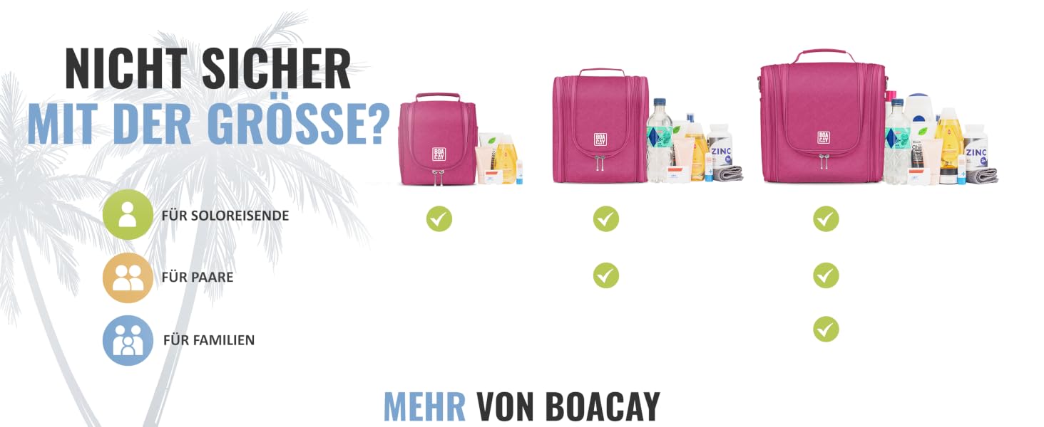 Дорожня косметичка BOACAY Extra Large для жінок, чоловіків та дітей, велика сумка для аксесуарів та гігієни (Колір: Cerise Pink - Сірий інтер'єр)