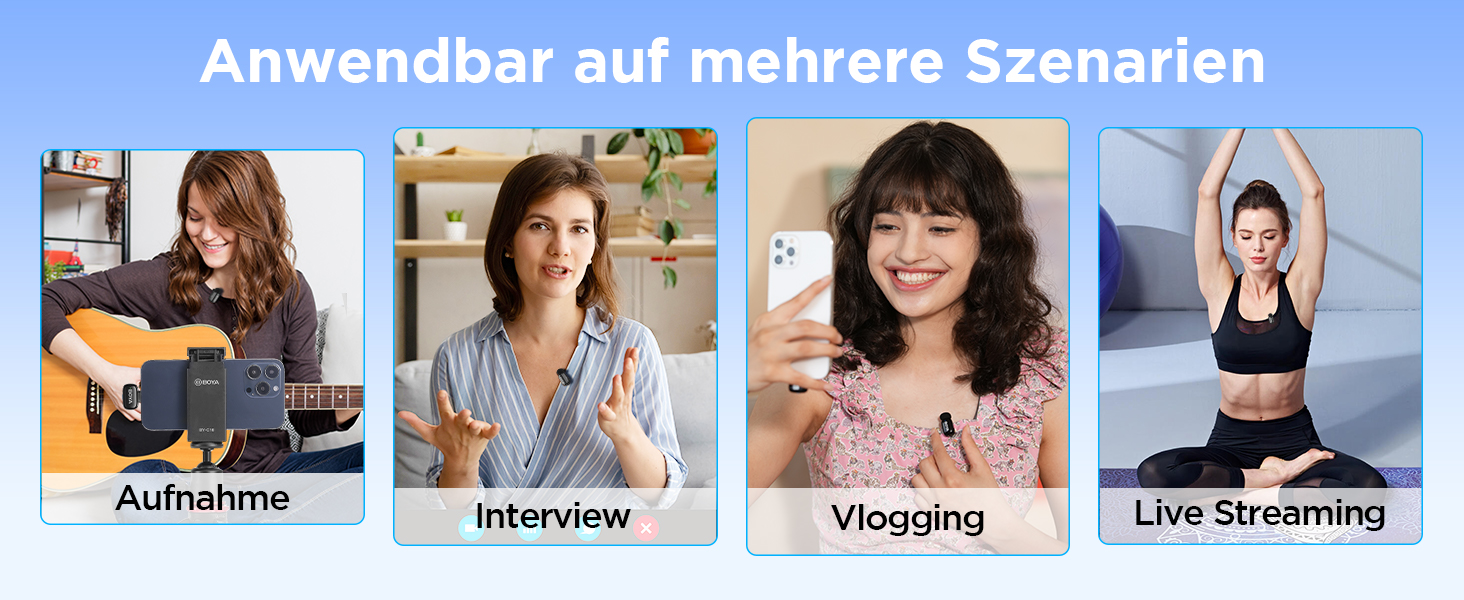 BOYA Mini 2: Бездротовий мікрофон-лавал'єр USB-C для iPhone/Android, 48kHz/24Bit, для Vlogging та TikTok