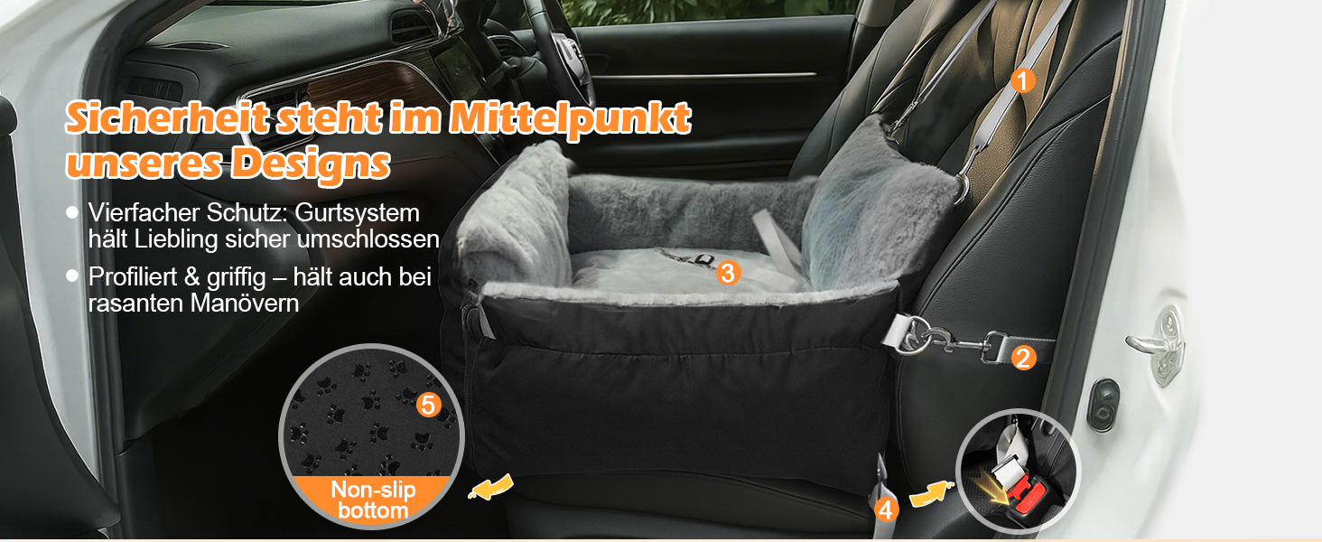 Автомобільний лежак для собак 3-в-1 - переноска, лежак, автокрісло для маленьких собак, чорний