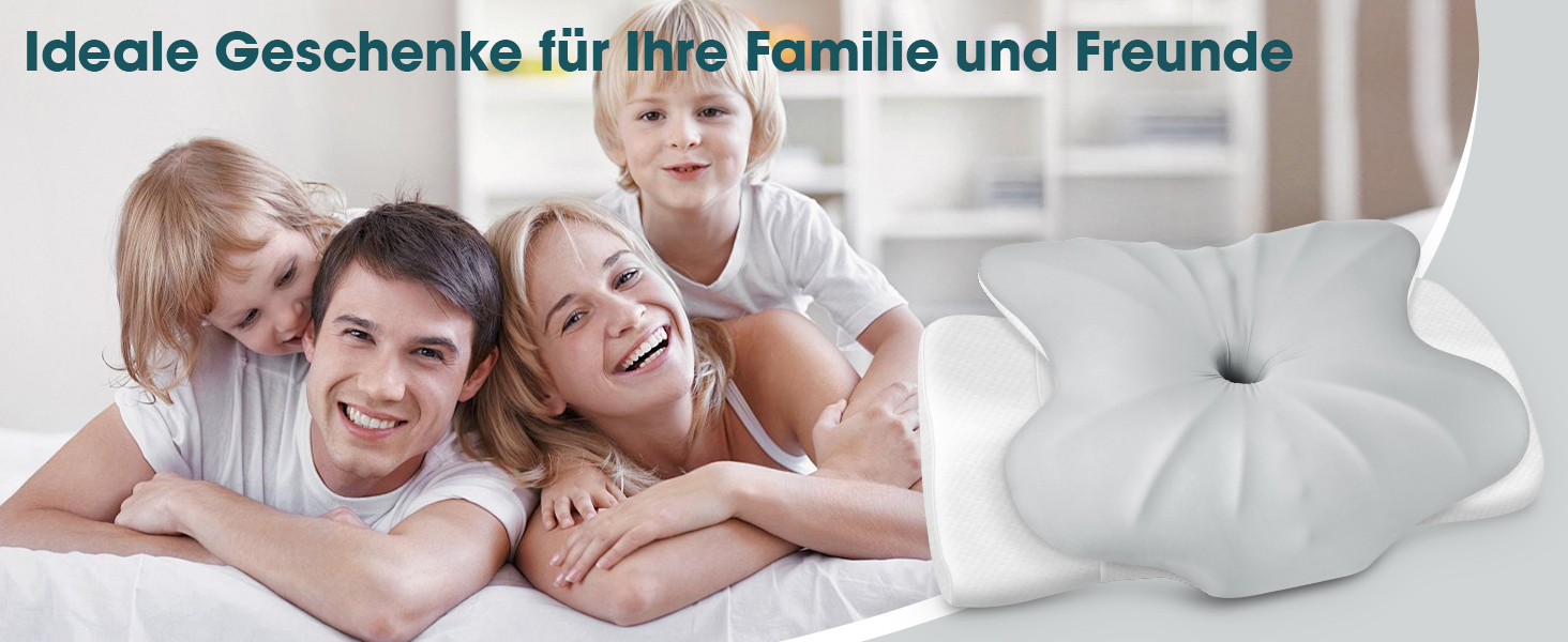 Ортопедична подушка для шиї Fwiull, подушка від хропіння, з піною з пам'яті, ергономічна, для сну на боці, спині та животі