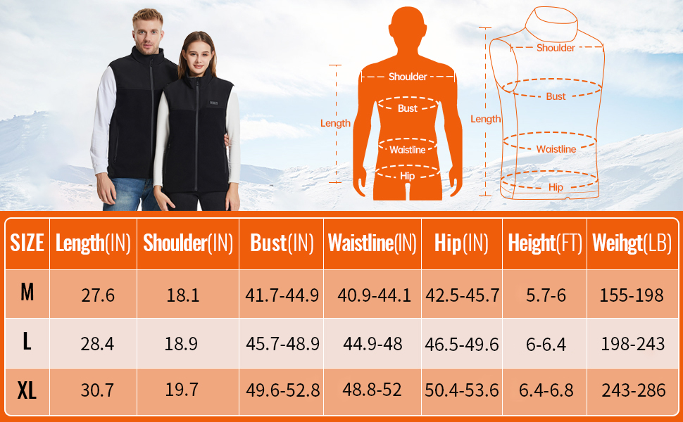 Електрична гріюча жилетка з флісу для чоловіків та жінок, 13 зон обігріву, 3 режими температури, Powerbank 10000mAh, Ritter, чорна