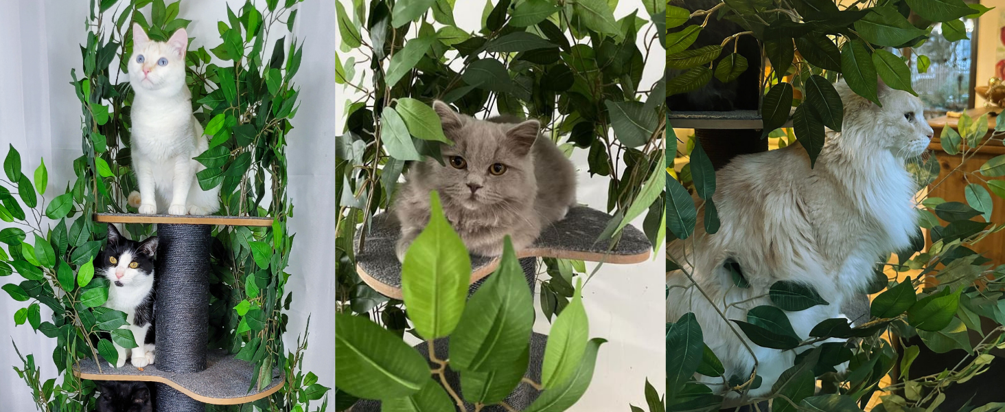 Дерево для котів Kratzbaum Natur - багатоярусне, з можливістю заміни листів, 160 см. Безпечні матеріали, міцне та запатентоване.