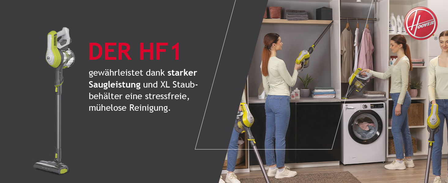 Бездротовий акумуляторний пилосос Hoover Home HF110H для дому - без мішка, LED-підсвічування, XL-контейнер, для площі до 120 м²