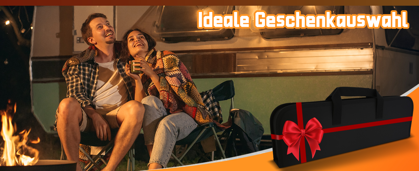 Набір аксесуарів для гриля з нержавіючої сталі на 9 частин, преміум-якість, для чоловіків та батьків, ідеальний подарунок на день народження/Новий рік, для BBQ, гриля та кемпінгу, з сумкою, включає шпатель, щипці