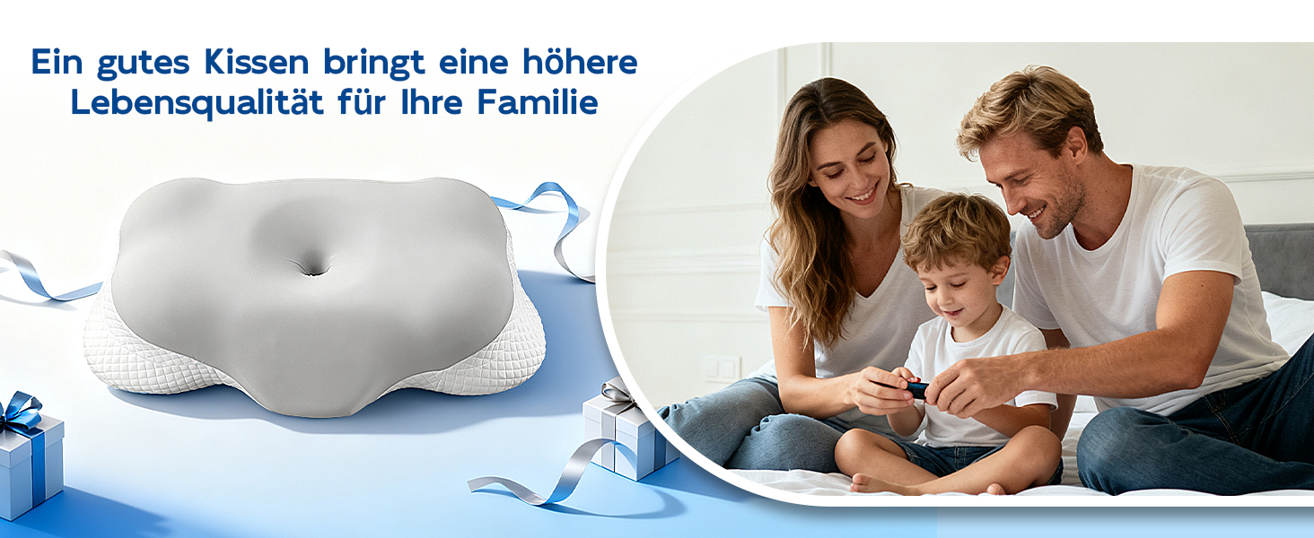 Подушка Ecliptron з піною з пам'яті: ергономічна подушка для шиї, дихаюча, знімний чохол, для тих, хто спить на боці, спині та животі (сіра)