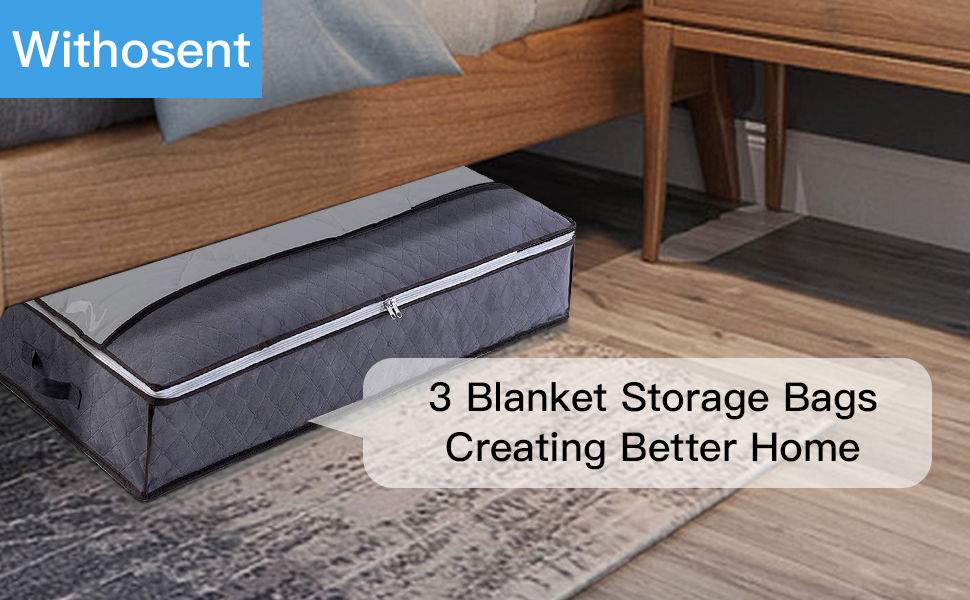 Комплект органайзерів для зберігання під ліжком Withosent, 5 шт, 90л, з прозорим вікном