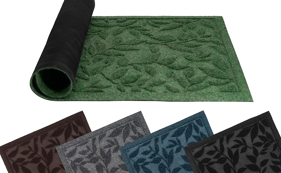 Килимок для дому та вулиці з антиковзаючою основою, 45x75 см, зелений