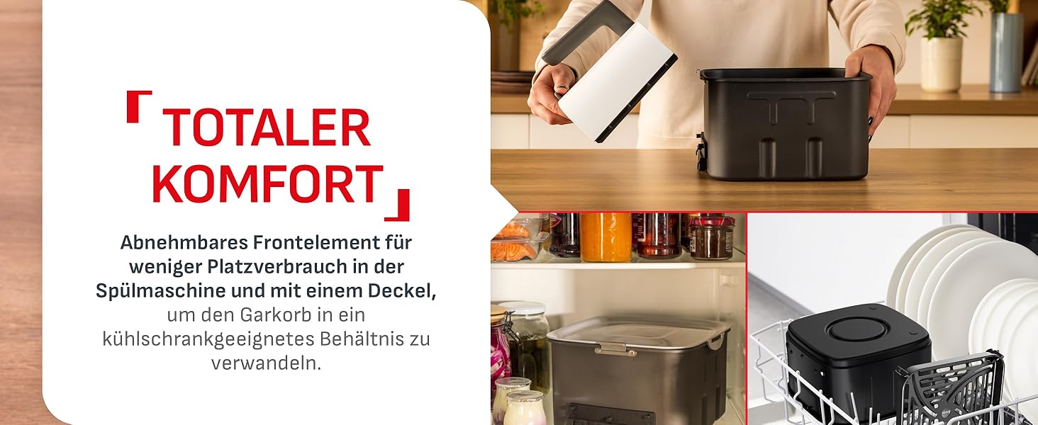 Фритюрниця Tefal Easy Fry Silence 7л, біла - аерофритюрниця з тихим режимом, 10 програм, до 8 порцій EY8421E0