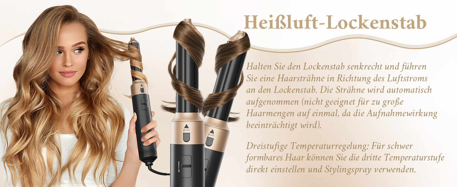 6-в-1 Airstyler Set: Фен, плойка, випрямляч, щітка для об'єму | 1000W, для сухого волосся