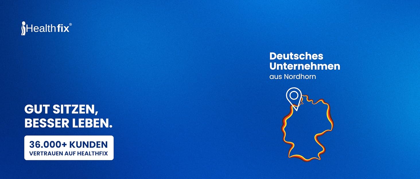 Ортопедична подушка для сидіння Healthfix® для офісу, авто та ін. З Memory Foam для комфортного сидіння та підтримки попереку. Полегшує біль та підвищує комфорт. Подушка для сидіння з Memory Foam, середній розмір (70-90 кг)