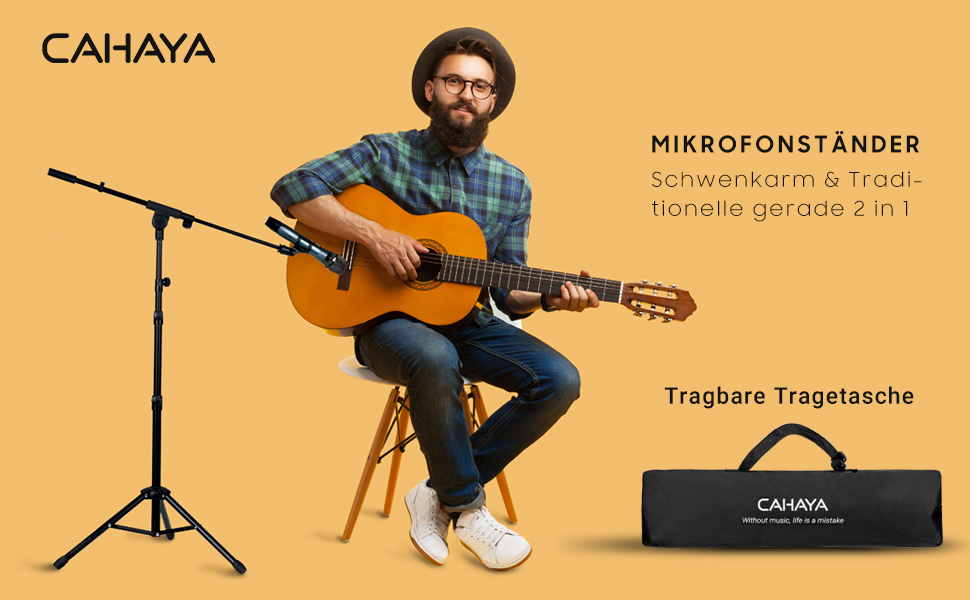 Стійка для мікрофона Cahaya CY0239: металева, портативна, з чохлом для вокалу, виступів, весіль та вулиці