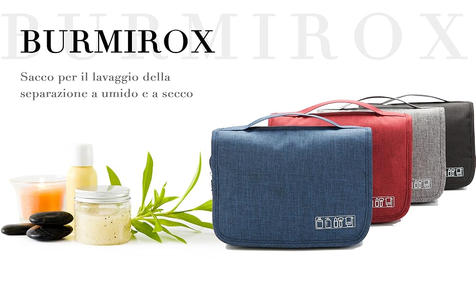 Сумка для подорожей з організацією, сіра. З металевим гачком для підвішування.