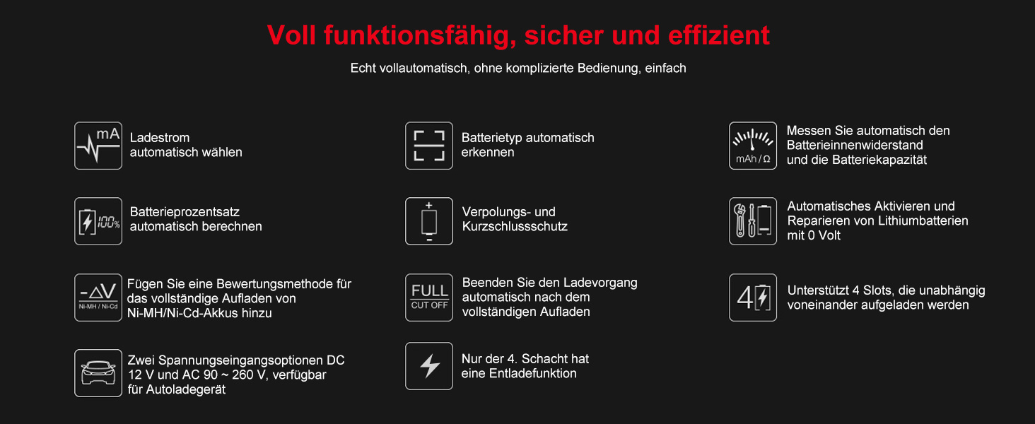 Зарядний пристрій для акумуляторів 18650 з 4 слотами, LCD-дисплеєм, для Li-Ion, LiFePO4, NI-MH, NI-Cd, AA, AAA, C, 18350, 18500, 18700, 20700, 21700, 26650, RCR123