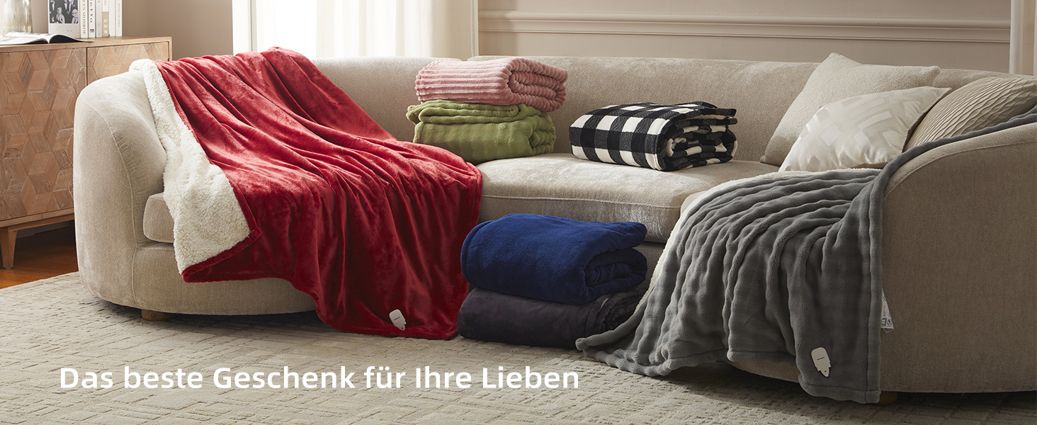 Електрична ковдра з підігрівом 130x180 см з таймером та захистом від перегріву. 9 рівнів нагріву, функція пам'яті. Для спальні, офісу. Чорно-білий візерунок.