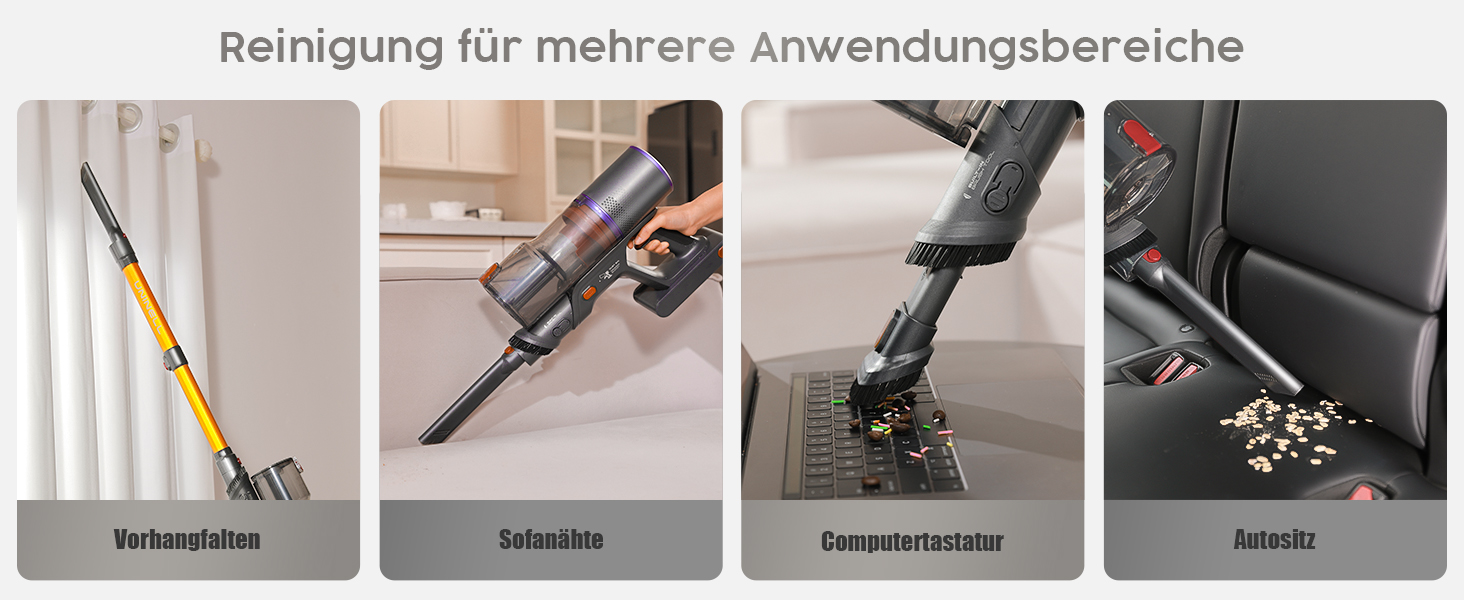 Бездротовий акумуляторний пилосос UNINELL HOME 50000Pa/580W, 70 хвилин роботи, LED-дисплей, антизаплутувана щітка, для твердих поверхонь, килимів, шерсті тварин