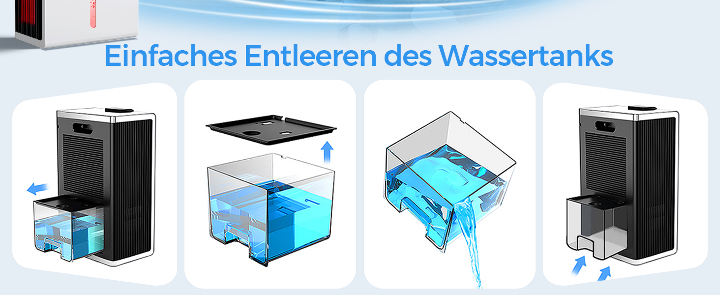 Електричний осушувач повітря, тихий, 2700 мл з LED дисплеєм, автоматичне відтанення, режим сну, проти вологи та плісняви, для спальні/ванної кімнати, білий