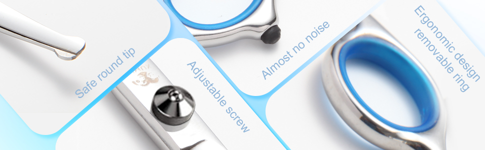 Професійна ножиця для грумінгу собак та котів, 6.5 дюймів, блакитна