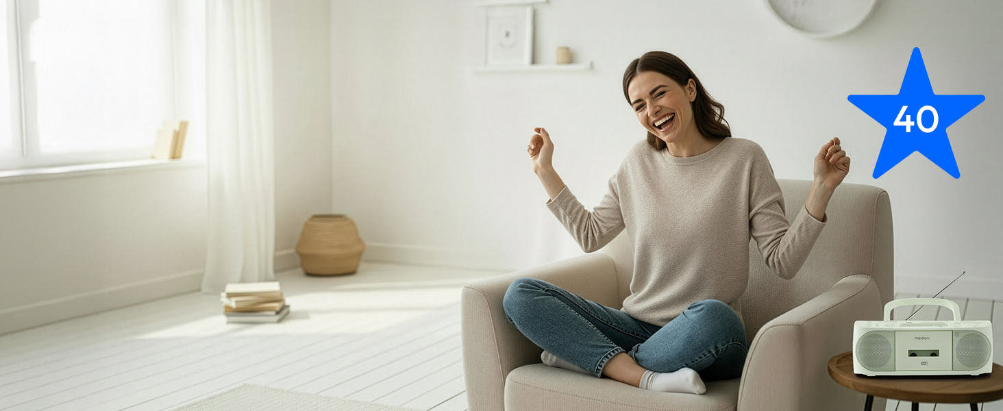 MEDION DRX-1 Plus Boombox: радіо DAB+, Bluetooth, CD-плеєр, MP3, касетний магнітофон, AUX, зелений