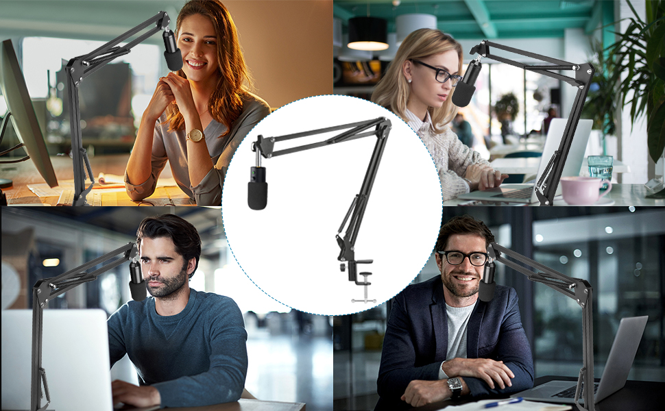 Підставка для мікрофона ChromLives для Razer Seiren X, з поп-фільтром, вітрозахистом та кабелетримачем, 5/8 адаптер