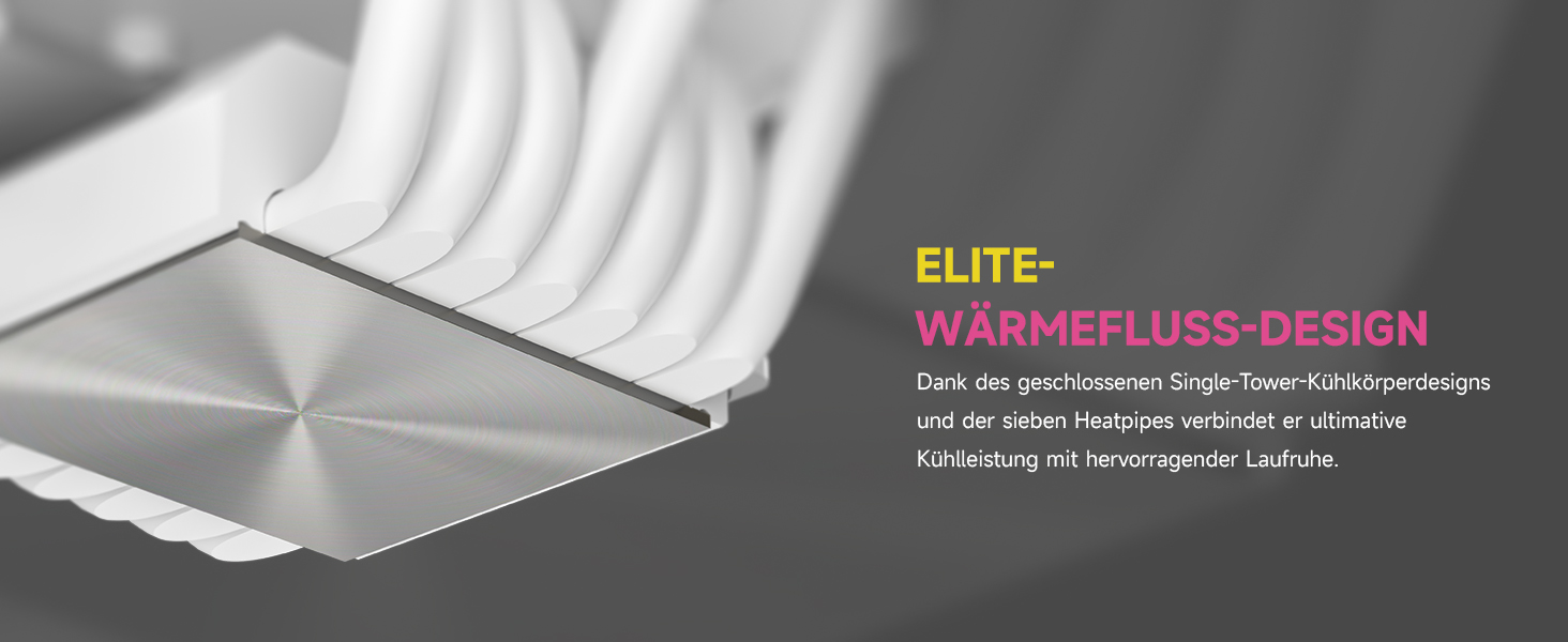 Система охолодження CPU Sudokoo SK700 White для AM5 з 120 мм вентилятором та 7 heatpipes - білий кулер для процесора з повним доступом до RAM, 5 років гарантії