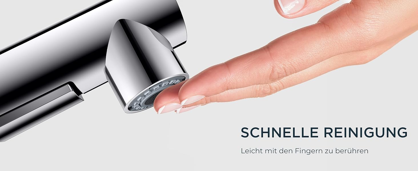 Змішувач для кухні FORIOUS висувний з душем, кухонний, L-подібний, 360° поворот, 2 режими, полірований хром