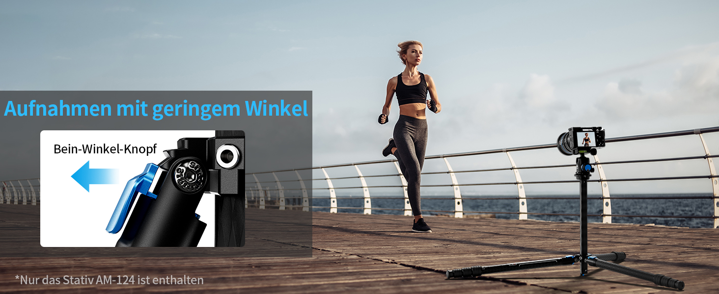 Штатив SIRUI AM124 з кульковою головкою AM01, карбоновий, для камери, легкий, туристичний, водонепроникний, 159 см, навантаження 12 кг